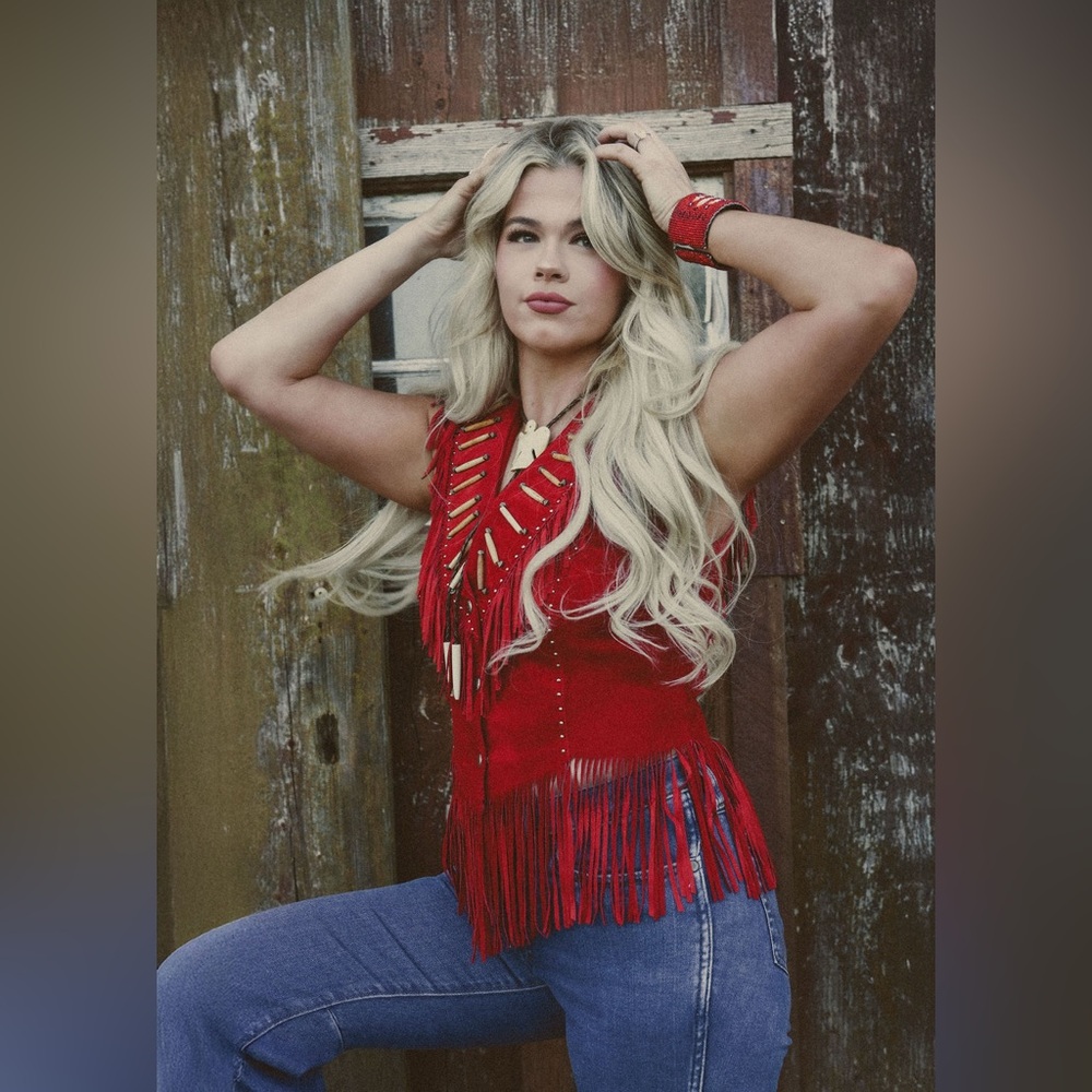 Freedom Red Fringe Vest - Picture 4 of 5